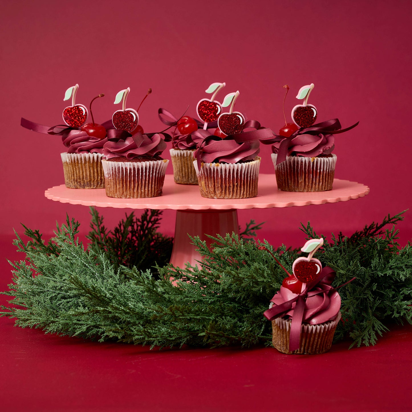Cherry Christmas Cupcakes