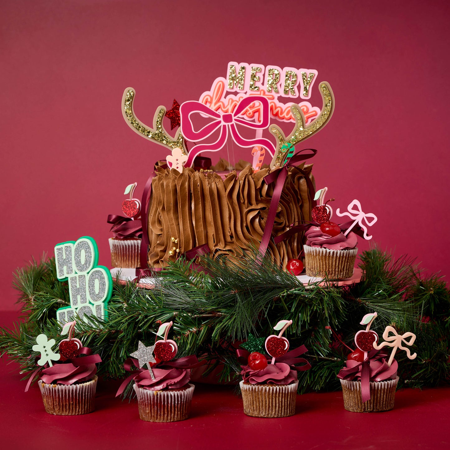 Cherry Christmas Cupcakes