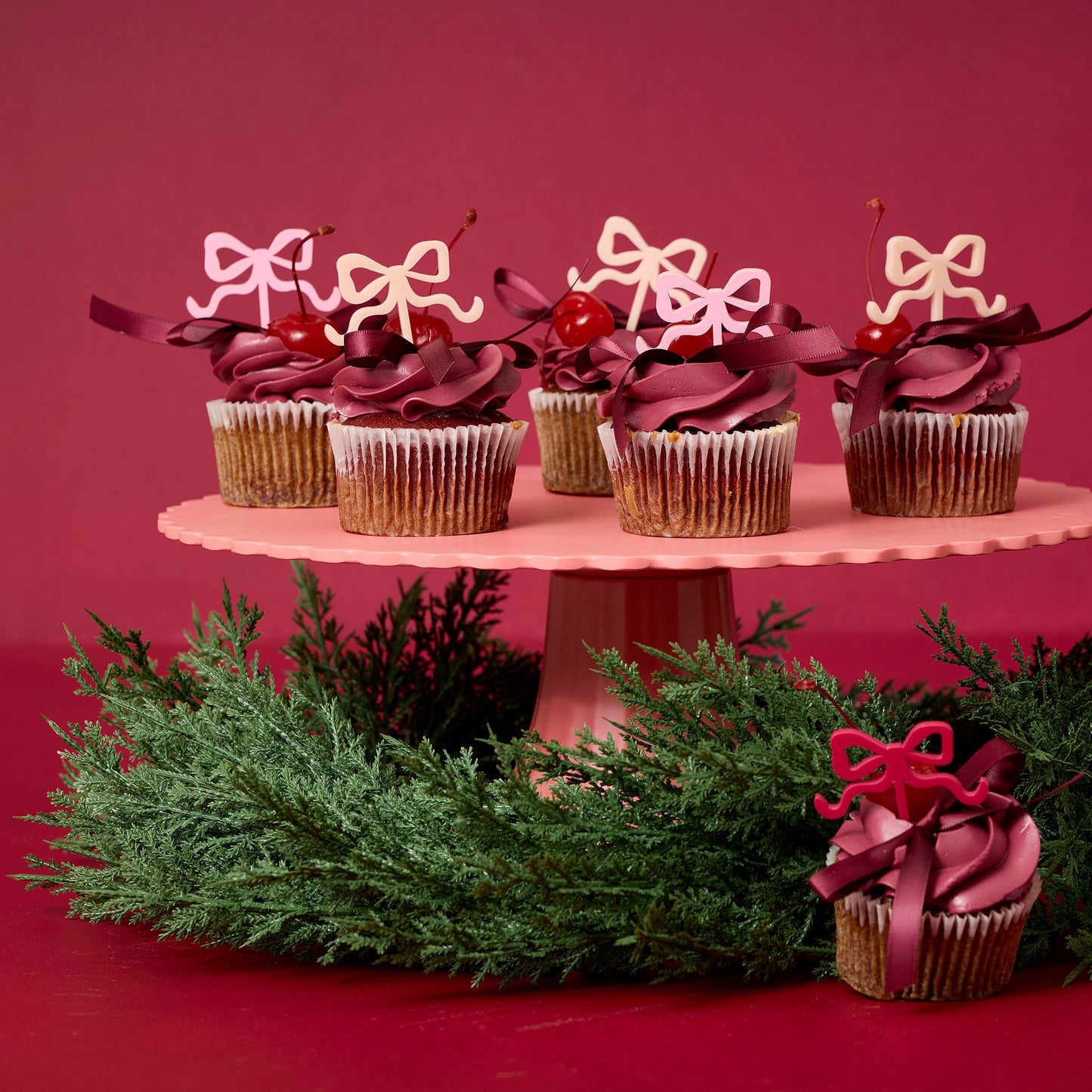 Cherry Christmas Cupcakes